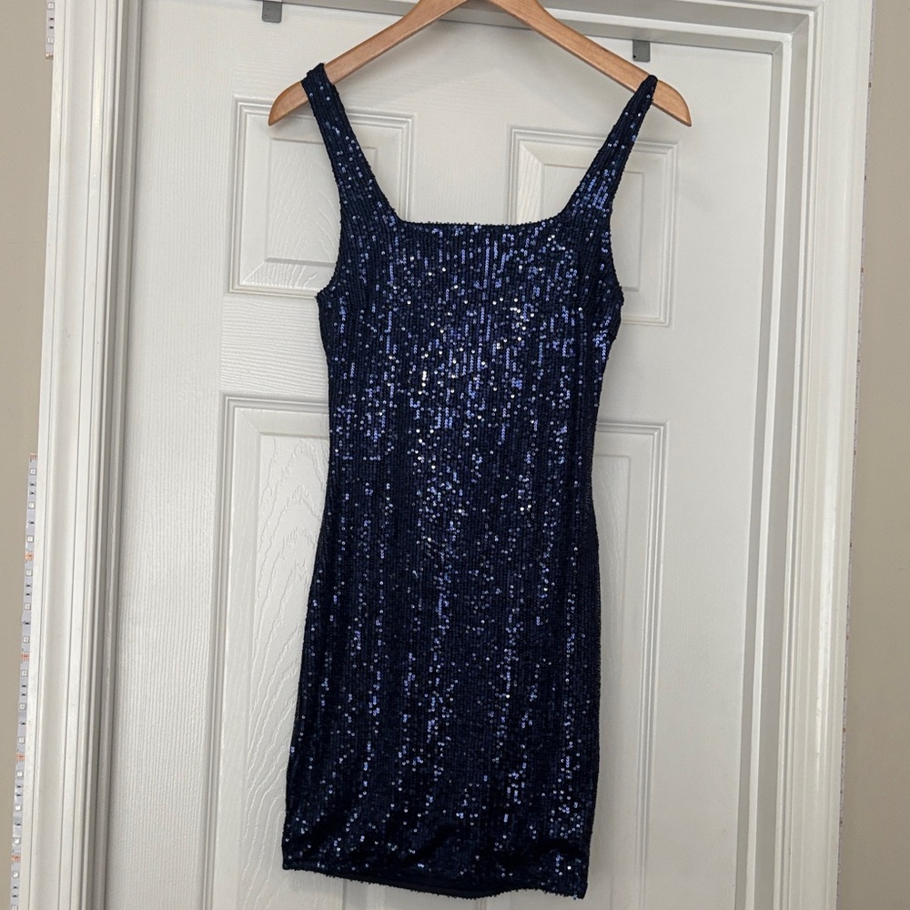 Bear Dance Sparkling Navy Mini Dress